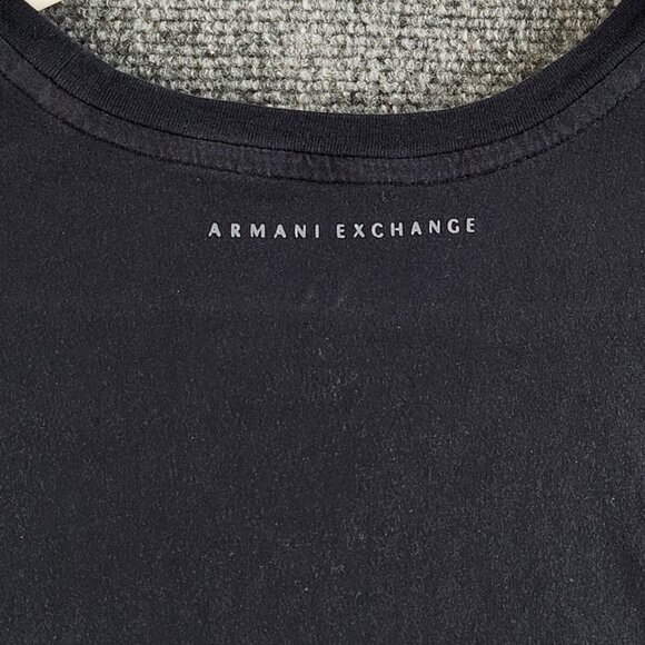 Armani Exchange T-shirt Women Large Logo Short Sleeve Black Graphic Soft Adult - Picture 13 of 14